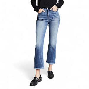 AYR The Pop Jeans Sz 28 | Viral Bomb Pop Wash | Raw Hem Baby Flare